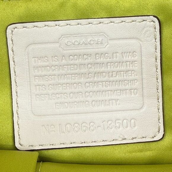 Coach Purse Gold Canvas Leather Jacquard Tote Hobo Shoulder Bag L0868-13500 - Picture 6 of 12